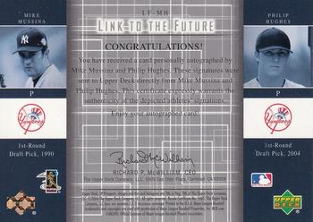 2004 SP Prospects - Link to the Future Dual Autographs #LF-MH Mike Mussina / Phil Hughes Back