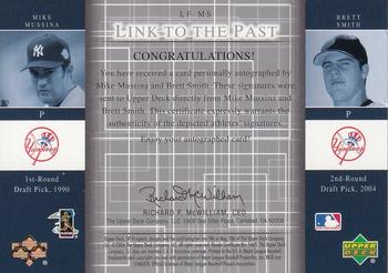 2004 SP Prospects - Link to the Future Dual Autographs #LF-MS Mike Mussina / Brett Smith Back