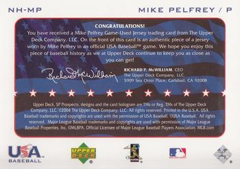 2004 SP Prospects - National Honors USA Jersey #NH-MP Mike Pelfrey Back