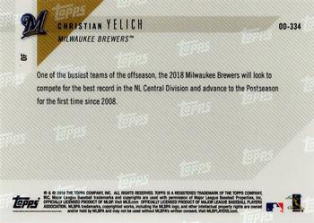 2018 Topps Now Road to Opening Day Milwaukee Brewers #OD-334 Christian Yelich Back