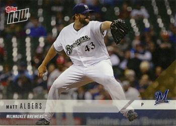 2018 Topps Now Road to Opening Day Milwaukee Brewers #OD-343 Matt Albers Front