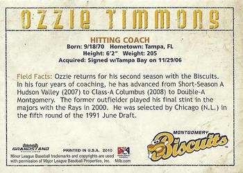 2010 Grandstand Montgomery Biscuits #NNO Ozzie Timmons Back