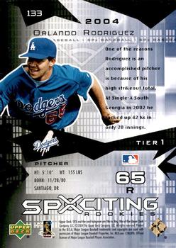 2004 SPx - Spectrum #133 Orlando Rodriguez Back