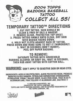 2004 Bazooka - Tattoos #NNO Jarrod Washburn Back
