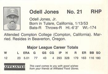 1983 Affiliated Food Stores Texas Rangers #NNO Odell Jones Back
