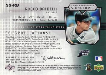 2004 SPx - Swatch Supremacy Signatures Young Stars #SS-RB Rocco Baldelli Back