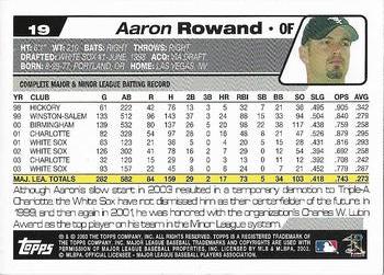 2004 Topps 1st Edition #19 Aaron Rowand Back