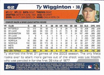 2004 Topps 1st Edition #62 Ty Wigginton Back