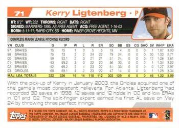 2004 Topps 1st Edition #71 Kerry Ligtenberg Back