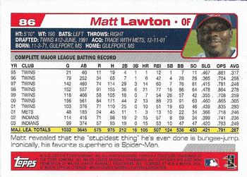 2004 Topps 1st Edition #86 Matt Lawton Back