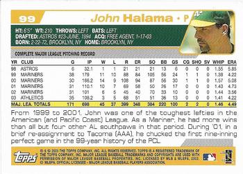 2004 Topps 1st Edition #99 John Halama Back