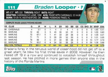 2004 Topps 1st Edition #111 Braden Looper Back