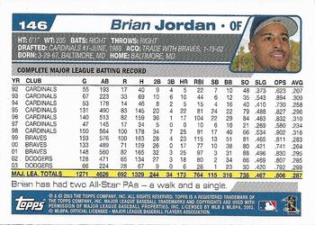 2004 Topps 1st Edition #146 Brian Jordan Back