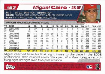 2004 Topps 1st Edition #157 Miguel Cairo Back