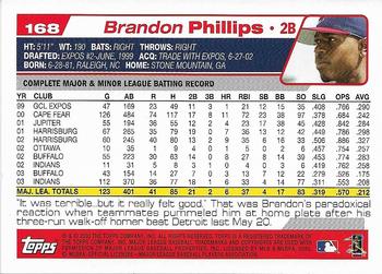 2004 Topps 1st Edition #168 Brandon Phillips Back