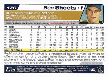 2004 Topps 1st Edition #176 Ben Sheets Back