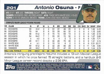 2004 Topps 1st Edition #201 Antonio Osuna Back