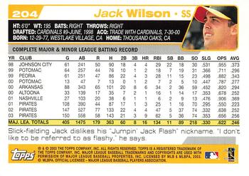 2004 Topps 1st Edition #204 Jack Wilson Back