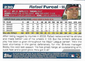 2004 Topps 1st Edition #230 Rafael Furcal Back