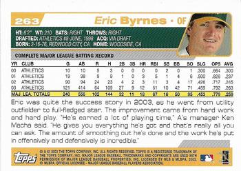 2004 Topps 1st Edition #263 Eric Byrnes Back