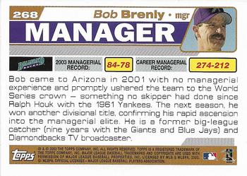 2004 Topps 1st Edition #268 Bob Brenly Back