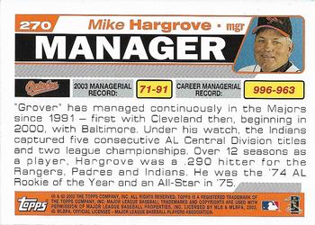 2004 Topps 1st Edition #270 Mike Hargrove Back