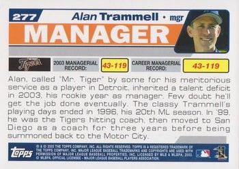 2004 Topps 1st Edition #277 Alan Trammell Back