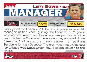 2004 Topps 1st Edition #288 Larry Bowa Back