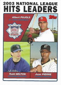 2004 Topps 1st Edition #344 2003 National League Hits Leaders (Albert Pujols / Todd Helton / Juan Pierre) Front