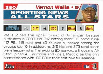 2004 Topps 1st Edition #360 Vernon Wells Back