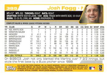 2004 Topps 1st Edition #385 Josh Fogg Back