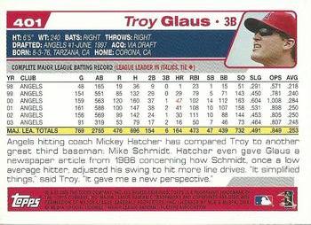 2004 Topps 1st Edition #401 Troy Glaus Back