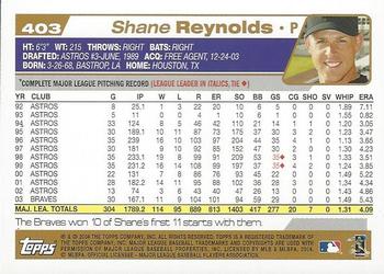 2004 Topps 1st Edition #403 Shane Reynolds Back