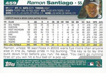 2004 Topps 1st Edition #459 Ramon Santiago Back