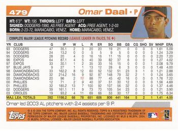 2004 Topps 1st Edition #479 Omar Daal Back