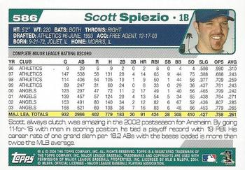 2004 Topps 1st Edition #586 Scott Spiezio Back