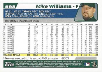 2004 Topps 1st Edition #598 Mike Williams Back