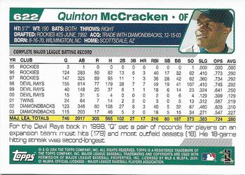 2004 Topps 1st Edition #622 Quinton McCracken Back