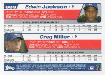 2004 Topps 1st Edition #689 Edwin Jackson / Greg Miller  Back