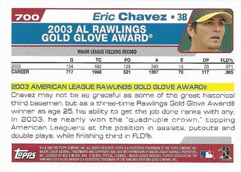 2004 Topps 1st Edition #700 Eric Chavez Back