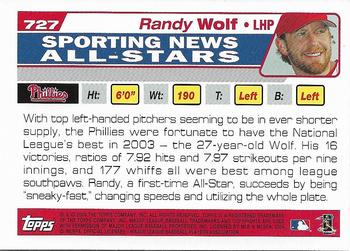 2004 Topps 1st Edition #727 Randy Wolf Back