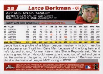 2004 Topps Chrome #25 Lance Berkman Back