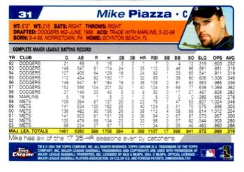 2004 Topps Chrome #31 Mike Piazza Back