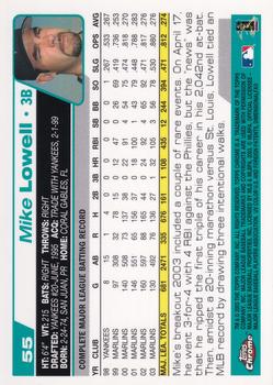 2004 Topps Chrome #55 Mike Lowell Back
