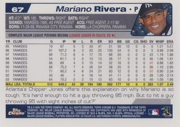 2004 Topps Chrome #67 Mariano Rivera Back