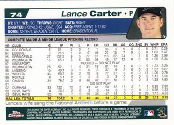 2004 Topps Chrome #74 Lance Carter Back