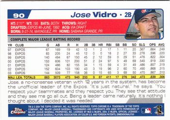 2004 Topps Chrome #90 Jose Vidro Back