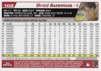 2004 Topps Chrome #102 Brad Ausmus Back