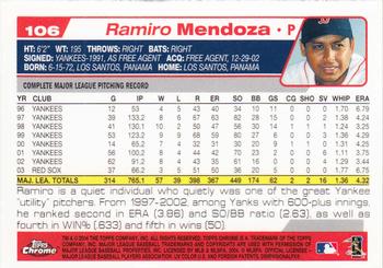 2004 Topps Chrome #106 Ramiro Mendoza Back