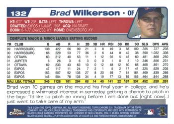 2004 Topps Chrome #132 Brad Wilkerson Back